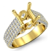 1.7Ct 3 Row Shank Diamond Engagement Ring Princess Semi Mount 14k Yellow Gold - javda.com 
