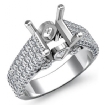1.7Ct 3 Row Shank Diamond Engagement Ring Princess Semi Mount Platinum 950 - javda.com 