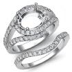 1.2Ct Round Diamond Engagement Oval Ring Bridal Set 18k White Gold Pave Setting - javda.com 