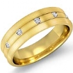 8mm Mens 5Stone Diamond Half Wedding Dome Band 14k Gold Yellow Solid Ring 0.5Ct