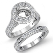 3.45Ct Vintage Diamond Engagement Bridal Set Platinum 950 Round SemiMount Ring - javda.com 