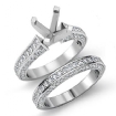 2.2Ct Diamond Wedding Bridal Set Platinum 950 Round Semi Mount Engagement Ring - javda.com 