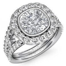 Halo Prong Bezel Setting diamond  Platinum 950
