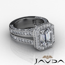 Pave Set Circa Halo Bridge diamond Ring Platinum 950