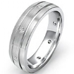 Diamond Men Eternity Solid Ring Wedding Dome Brushed Band 18k Gold White 0.2Ct