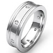 Mens Round Diamond Eternity Wedding Flat Band Platinum 950 Solid Ring 0.15Ct