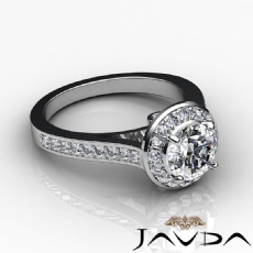 Halo Pave Bezel Set diamond Ring 14k Gold White