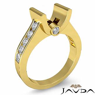 0.5Ct Eternity Wedding Diamond Mens Ring Setting 14k Gold Yellow Round Semi Mount