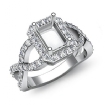 0.67Ct Round Diamond Engagement Semi Mount Ring 14k White Gold Split-Curve Shank - javda.com 