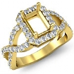 0.67Ct Round Diamond Engagement Semi Mount Ring 18k Gold Yellow Split-Curve Shank