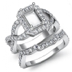 Platinum 950 Emerald Diamond Engagement Ring Bridal Sets Pave Setting 1.2Ct - javda.com 