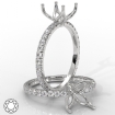 Round Diamond Semi Mount Engagement Ring in Platinum 950 0.5Ct - javda.com 