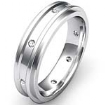 Round Diamond Men Ring Eternity Wedding Bevel Edge Solid Band 14k Gold White 0.2Ct