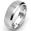 Princess Diamond Men Solid Eternity Ring Brushed Wedding Band 18k Gold White 0.5Ct