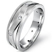 Eternity Wedding Band Round Bezel Diamond Mens Solid Ring 14k Gold White 0.13Ct