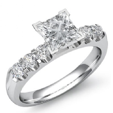 Classic 6 Stone Prong Shank diamond Ring 14k Gold White