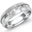 Round 5Stone Diamond Men Half Wedding Band  18k Gold White 7mm Solid Ring 0.2Ct