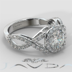 Criss Cross Halo Pave Accents diamond Ring Platinum 950