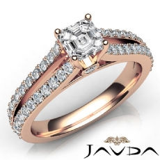 French Split Shank Bezel diamond Ring 14k Rose Gold