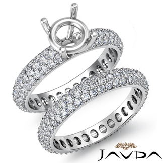 3.8Ct Round Shape Diamond Eternity Engagement Ring Bridal Setting 14k Gold White