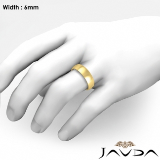 Mens Wedding Band Dome Plain Polish Solid Ring 6mm 14k Gold Yellow 5.4g 6-6.75 Sz