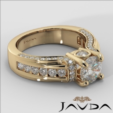 Pave Channel Set Accents diamond Ring 18k Gold Yellow