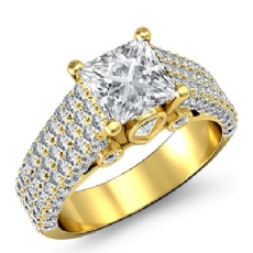 Prong Bezel Pave Sidestone diamond  18k Gold Yellow