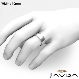 Dome Milgrain Comfort Ring Mens Wedding Band 10mm 18k Gold White 14.4g 8-8.75 Sz