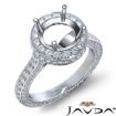 Round Diamond Engagement Ring Pave Semi Mount 18k White Gold Wedding Band 1.9Ct - javda.com 