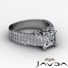 Prong Bezel Pave Sidestone diamond Ring Platinum 950