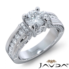 Pave Channel Set Accents diamond Ring 14k Gold White