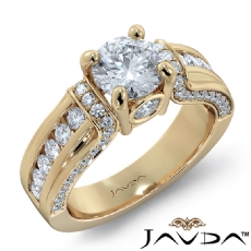 Pave Channel Set Accents diamond Ring 14k Gold Yellow