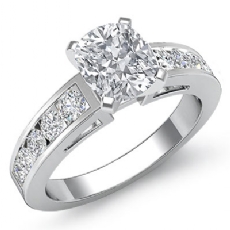 Channel Set Shank diamond Ring 18k Gold White