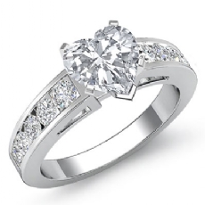 Channel Set Shank diamond Ring 18k Gold White