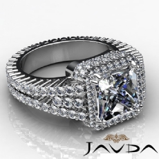 Vintage Prong Setting Halo diamond Ring 14k Gold White