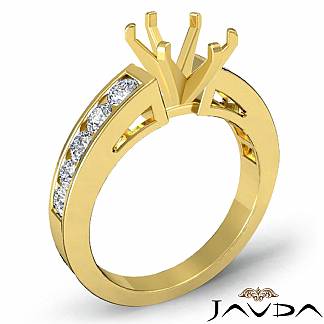 0.75Ct Oval Diamond Channel Setting Engagement Semi Mount Ring 14k Gold Yellow