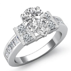 Diamond Classic Sidestone Engagement Ring | Javda