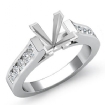 0.3Ct Princess Diamond Engagement Ring Channel Setting Platinum 950 Semi Mount - javda.com 