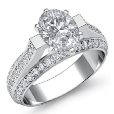 Triple Shank Style Classic diamond Ring 18k Gold White