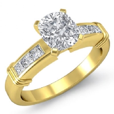 4 Prong Channel Setting diamond Ring 14k Gold Yellow