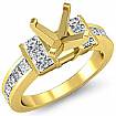 1Ct Diamond Engagement Semi Mount Ring Asscher Channel Setting 18k Gold Yellow