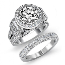 Designer Vintage Bridal Set diamond  Platinum 950