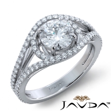Pave Bypass Design diamond Ring 14k Gold White