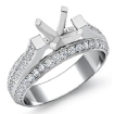 3 Row Womens Round Diamond Engagement Semi Mount Ring Platinum 950 1.4Ct - javda.com 