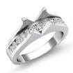 0.6Ct Diamond Channel Engagement Ring Platinum 950 Emerald Semi Mount - javda.com 