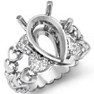 1Ct Antique Heart & Pear Diamond Engagement Ring Setting 14k Gold White Semi Mount