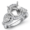 Three 3 Stone Diamond Anniversary Pear Round Semi Mount Ring Platinum 950 1.55Ct - javda.com 
