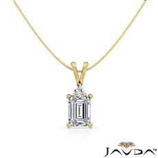 Double Bail Prong Solitaire diamond Pendant 18k Gold Yellow