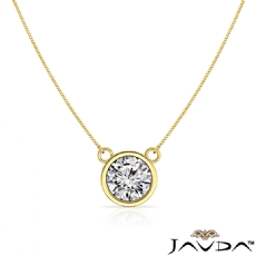 Bezel Set Basket Solitaire diamond Pendant 18k Gold Yellow