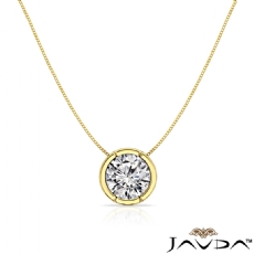 Floating Bezel Solitaire diamond Pendant 18k Gold Yellow